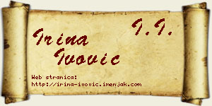 Irina Ivović vizit kartica